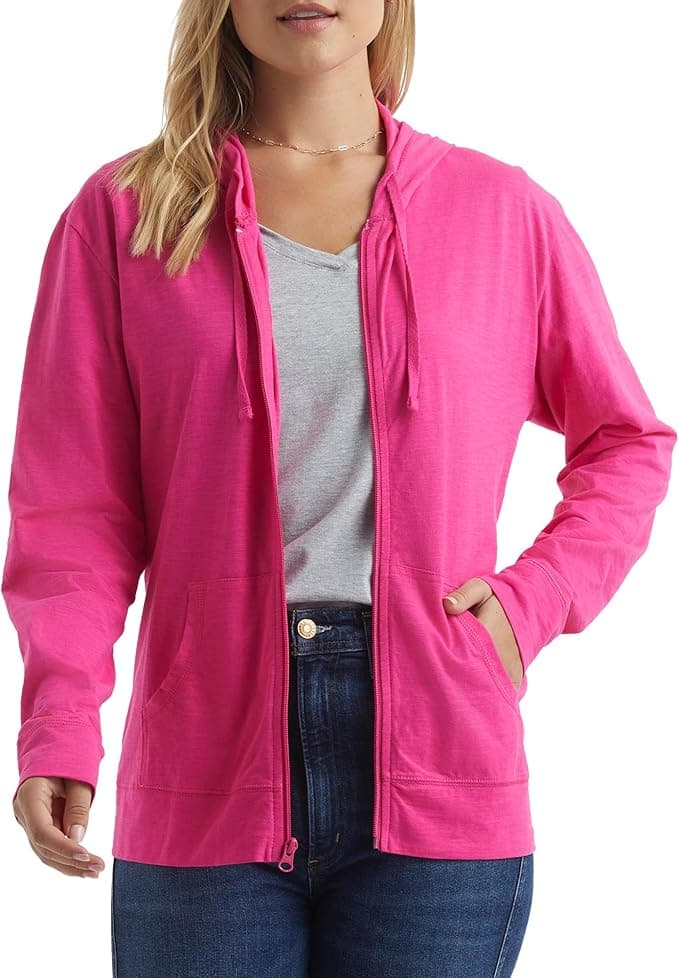 Hanes womens Slub Knit Full-zip Hoodie  Textured Cotton Zip-up T-shirt Hoodie for Women
