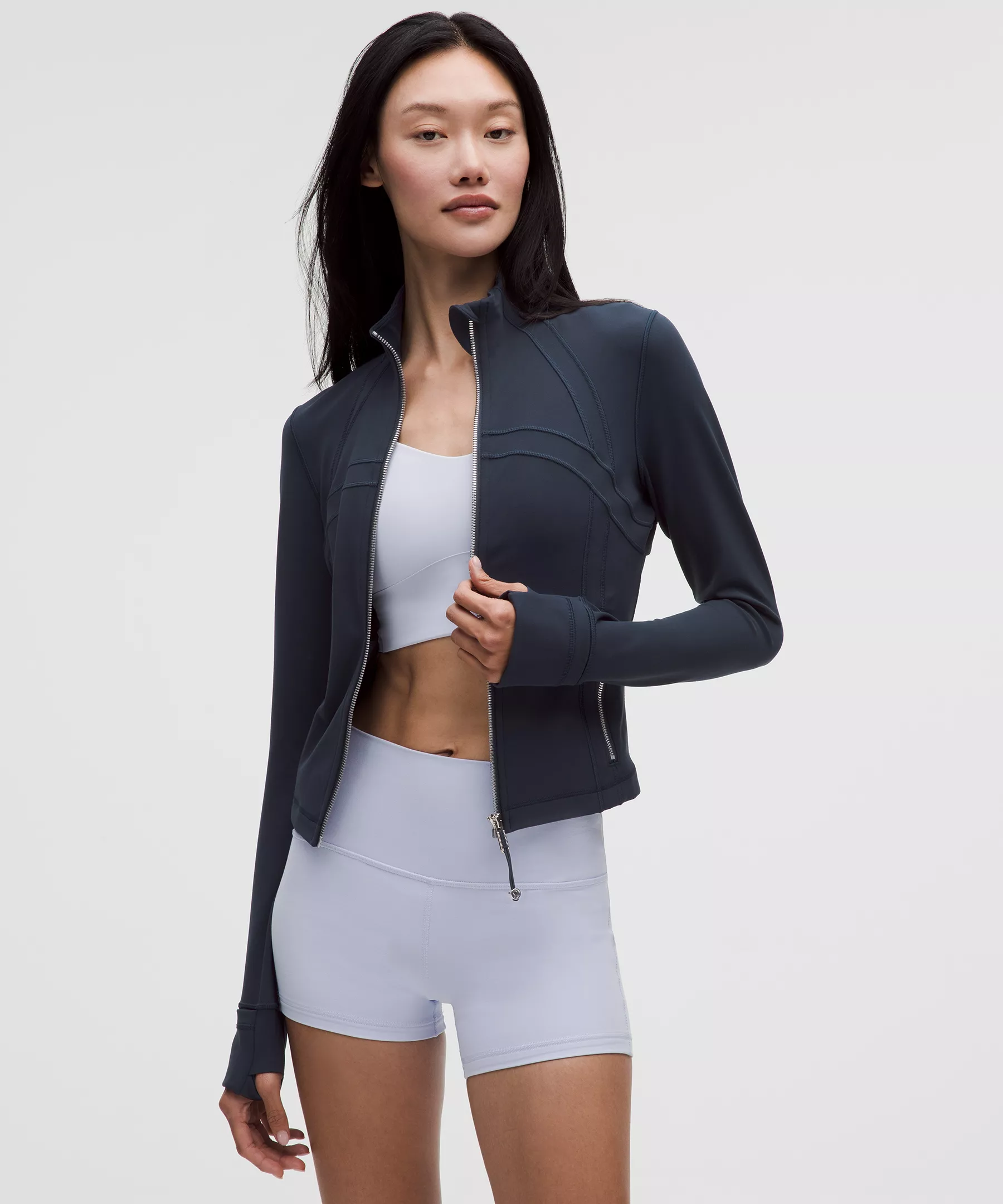 Define Cropped Jacket *Nulu - True Navy/Mirror Silver/Mirror Silver - 2