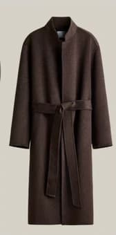Brown Wool Belted Coat
