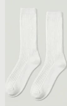 White Knit Crew Socks