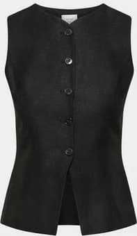 Black Linen Wilfred Vest